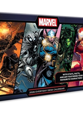 现货 漫威 2026年台历 每天一页 超级英雄 漫画 英文原版 进口日历 Marvel Desk Block Calendar 美国队长 钢铁侠 绿巨人