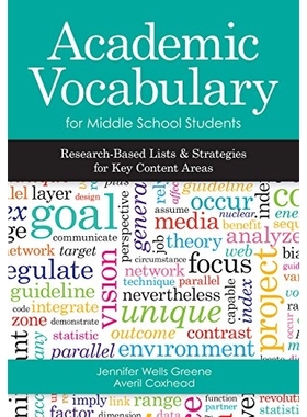 预订 Academic Vocabulary for Middle School Students: Research-Based Lists and Strategies for Key Content Areas 中学生学