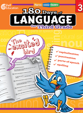 【预订】180 Days of Language for Third Grade: Practice, Assess, Diagnose