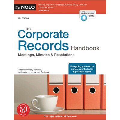 预订 The Corporate Records Handbook: Meetings, Minutes & Resolutions 9781413329599