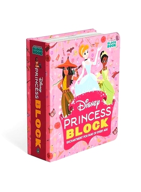 现货 儿童色彩趣味认知厚纸板书 迪士尼公主 英文原版 Disney Princess Block (an Abrams Block Book) 撕不烂翻翻书