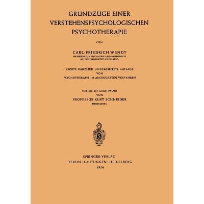 预订 Grundzüge Einer Verstehenspsychologischen Psychotherapie: 9783540021049