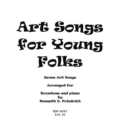 预订 Art Songs for Young Folks - trombone and piano: 9781517008772
