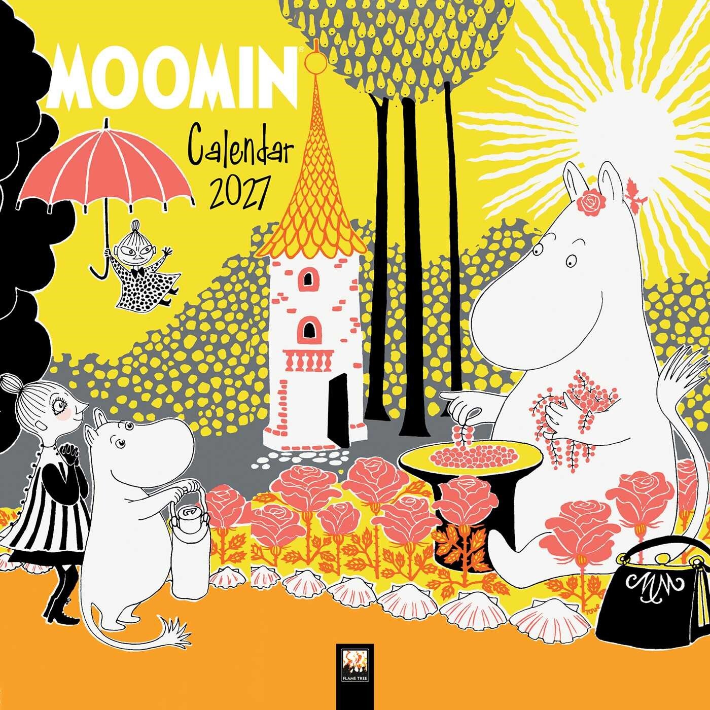 2027姆咪谷官方挂历 姆明一族经典插画 托芙·扬松 Tove Jansson 北欧 经典插画 童话艺术收藏 新年礼物 英文原版 Moomin Wall Ca