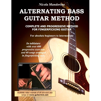 预订 Alternating Bass Guitar Method: Complete and Progressive Method For Fingerpicking Guitar: 9781517155377