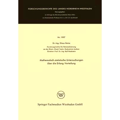 预订 Mathematisch-statistische Untersuchungen über die Erlang-Verteilung: 9783663063797