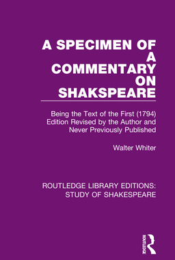 [预订]A Specimen of a Commentary on Shakspeare