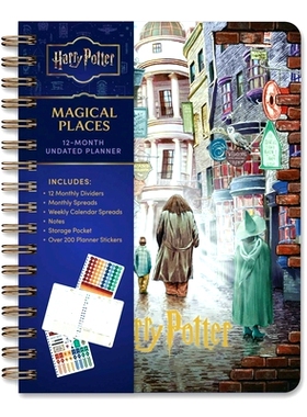 现货 哈利波特魔法之地 12个月手账本 官方授权 进口文创 哈迷礼物 Harry Potter Magical Places 12-Month Undated Planner