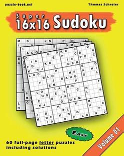 Vol. 9781545087244 Super Full page Easy 16x16 Sudoku Alphabet 预订