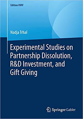 【预售】Experimental Studies on Partnership Dissolution, R&D Investment, and Gift Giving 书籍/杂志/报纸 原版其它 原图主图