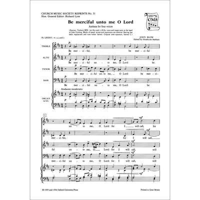 预订 Be merciful unto me, O Lord 求主慈悲：SATB与ATB混合声部诗篇86: 9780193952935