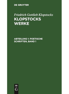 预订 Poetische Schriften, Band 1: 9783112452257
