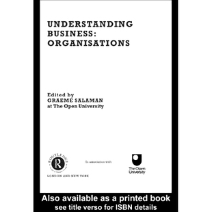 预订 Understanding Business Organisations 理解商业组织: 9780415238557