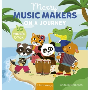 音乐家之旅 儿童幼儿启蒙 摁动发声音乐书 乐器科普 英文原版 Merry Music Makers on a Journey