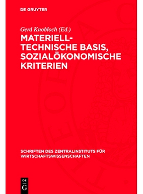预订 Materiell-technische Basis, sozialökonomische Kriterien: 9783112699690