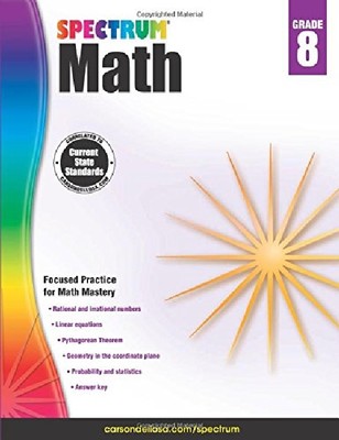 英文原版 Spectrum 数学练习册，8年级 Spectrum Math Workbook, Grade 8