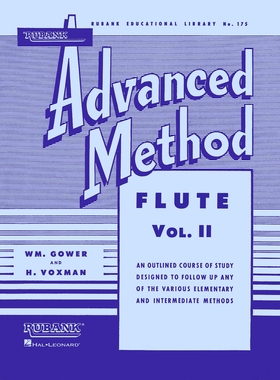 预订 Rubank Advanced Method Flute Vol. 2 Classical Flute Technique and Studies Scales Arpeggios Duets and Solos Woodwind