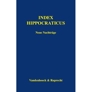 Index 希波克拉底索引新增刊 Hippocraticus. Nachträge 9783525258163 Neue 预订