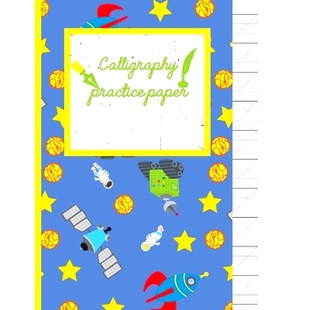 预订 Calligraphy Practice paper: Gifts for space lovers; cute & elegant Havelock Blue Astronaut hand writing workbook wi