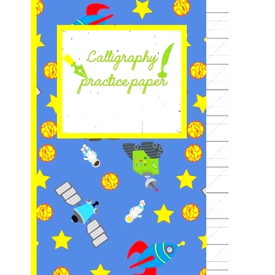 预订 Calligraphy Practice paper: Gifts for space lovers; cute & elegant Havelock Blue Astronaut hand writing workbook wi