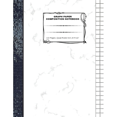 预订 Graph Paper Composition Notebook: 110 Pages - Quad Ruled 4x4 - 8.5