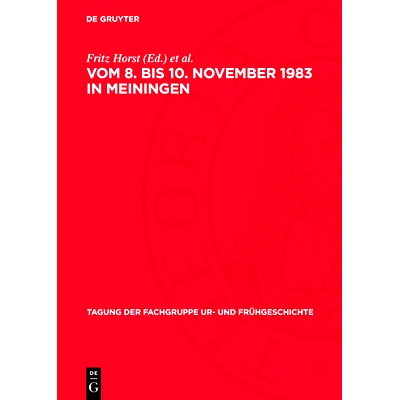 预订 vom 8. bis 10. November 1983 in Meiningen: Frühe Völker in Mitteleuropa: 9783112736067