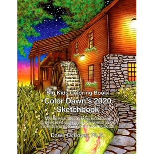 预订 Big Kids Coloring Book: Color Dawn's 2020 Sketchbook: 50+ line-art *, plus 36 bonus pages from the arti