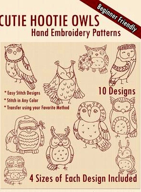 预订 Cutie Hootie Owls Hand Embroidery Patterns: 9781530630677