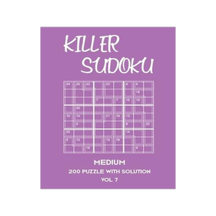 [预订]Killer Sudoku Medium 200 Puzzle With Solution Vol 7: 9x9, Advanced sumoku Puzzle Book, 2 puzzles per 9781701201415