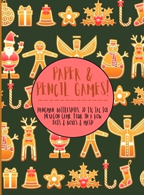 预订 Paper & Pencil games!: Cute Christmas retro vintage santa gingerbread snowmen travel & activity game book with game