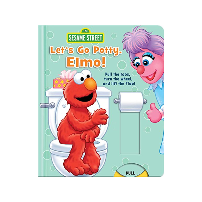 英文原版 学用马桶 纸板翻翻书 Let's Go Potty, Elmo! (Sesame Street)