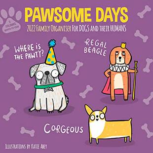 【预订】Pawsome Days Family Organiser Wall Calendar 2022 9781529817980