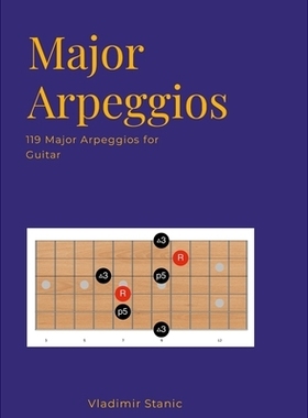 预订 Major Arpeggios: 119 Major Arpeggios for Guitar: 9781326408855
