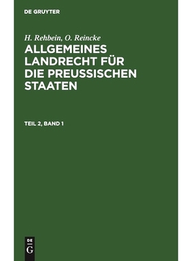 预订 Rehbein: Allg. Landr. Preus. St. Teil 2/1 Alps: 9783112437254