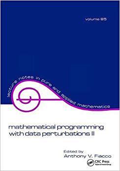 【预售】Mathematical Programming with Data Perturbations II, Second Edition