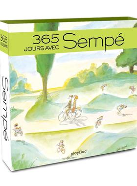 现货 桑贝365天台历 万年历 法国原装进口日历 高清绘画艺术画册 精装收藏 小淘气尼古拉绘者 365 jours avec Sempé