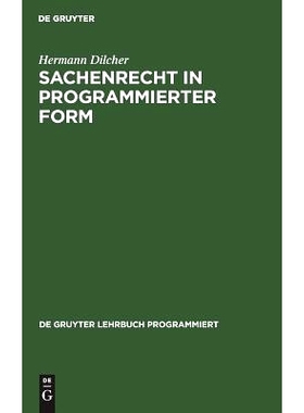 预订 Sachenrecht in programmierter Form: 9783110086447
