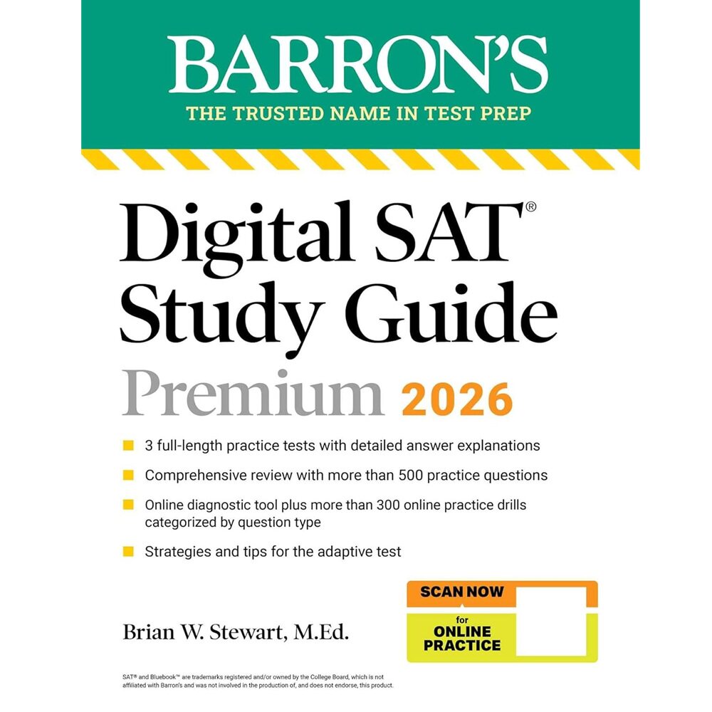 现货 巴朗SAT学习指南 2026年版 备考指南 英文原版 Digital SAT Study Guide Premium, 2026