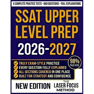 预订 SSAT Upper Level Prep 2026-2027: Achieve Your Target Score with Authentic Practice Questions, Comprehensive Explana