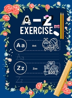 预订 Alphabet a-z exercise with cartoon and practice paper: Cartoon Pictures alphabet letters met cartoon photos (Englis