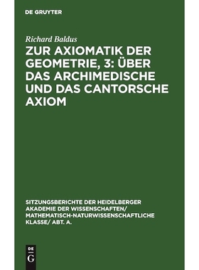 预订 Zur Axiomatik der Geometrie, 3: Über das Archimedische und das Cantorsche Axiom: 9783111190389