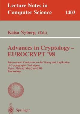 【预订】Advances in Cryptology – EUROCRYPT ’98