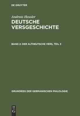 【预订】Der altdeutsche Vers, Teil 3 9783111320274