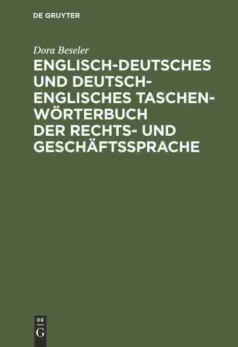 【预订】Englisch-deutsches und deutsch-englisches Taschenwörterbuch der Rec 9783111283357