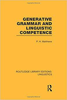 【预售】Generative Grammar and Linguistic Competence