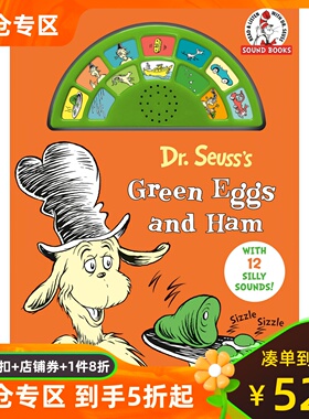 苏斯博士 绿鸡蛋和火腿 按键发声书 英文原版 纸板书 Dr. Seuss's Green Eggs and Ham: With 12 Silly Sounds!