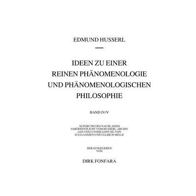 预订 Ideen zu einer reinen Phänomenologie und phänomenologischen Philosophie. Zweites Buch: Phänomenologische Untersu
