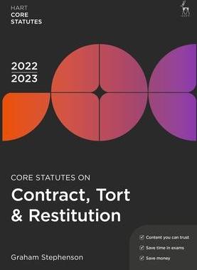[预订]Core Statutes on Contract, Tort & Restitution 2022-23 9781509960224