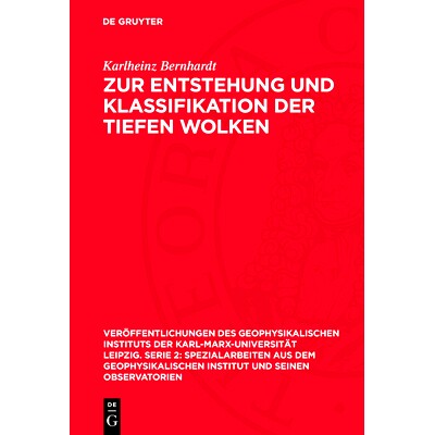 预订 Zur Entstehung und Klassifikation der tiefen Wolken: 9783112772669