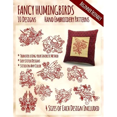 预订 Fancy Hummingbirds Hand Embroidery Patterns: 9781530786633